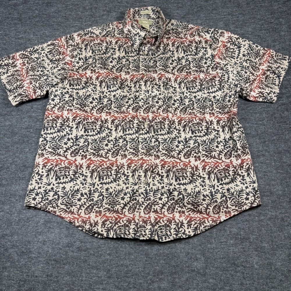 Natural Issue Mens Button Down Shirt Size L Short Sleeve‎ Wrinkle Free